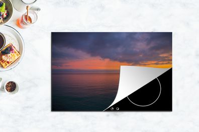 Herdabdeckplatte - 80x52 cm - Sonnenaufgang über dem Mittelmeer