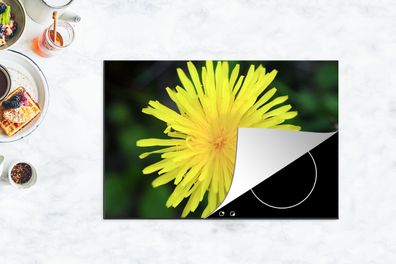 Herdabdeckplatte - 78x52 cm - Makro - Sonnenblume - Gelb