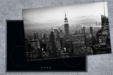 Herdabdeckplatte - 90x52 cm - New York City Schwarz-Weiß-Fotodruck