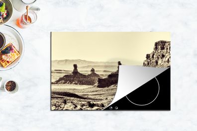 Herdabdeckplatte - 80x52 cm - Utah Landschaft Sepia Fotodruck
