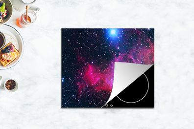 Herdabdeckplatte - 75x52 cm - Universum - Planeten - Rosa