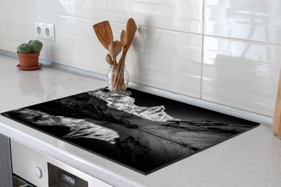 Herdabdeckplatte - 70x52 cm - Kedartal Fotodruck schwarz/ weiß