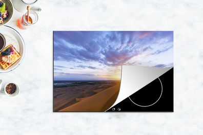 Herdabdeckplatte - 78x52 cm - Wüste bei Sonnenaufgang
