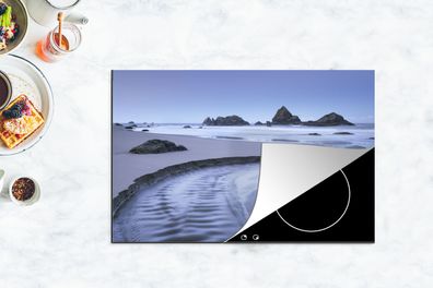Herdabdeckplatte - 80x52 cm - Strand - Meer - Sand