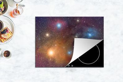 Herdabdeckplatte - 70x52 cm - Universum - Sterne - Farben