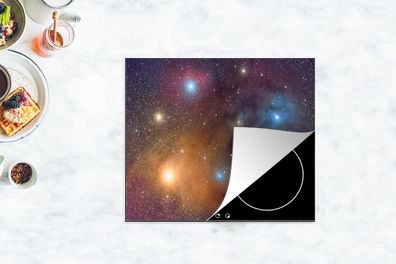 Herdabdeckplatte - 75x52 cm - Universum - Sterne - Farben