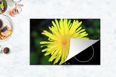 Herdabdeckplatte - 80x52 cm - Makro - Sonnenblume - Gelb