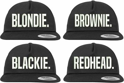 Blondie & Brownie Blackie Redhead Baseball Snapback Cap Kappe BFF Best Friends