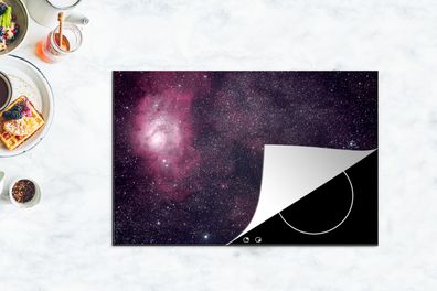 Herdabdeckplatte - 80x52 cm - Universum - Sterne - Rosa