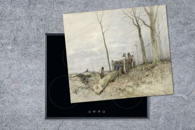Herdabdeckplatte - 75x52 cm - Das Karussell - Gemälde von Anton Mauve