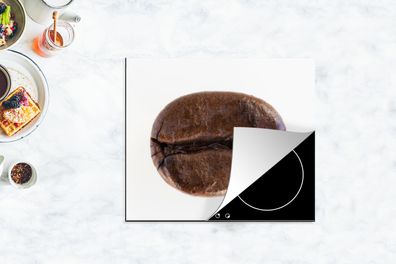 Herdabdeckplatte - 75x52 cm - Extreme Nahaufnahme geröstete Kaffeebohne mit kleinen D