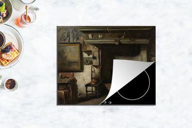 Herdabdeckplatte - 65x52 cm - Das Atelier von Pieter Frederik van Os, einem Maler aus