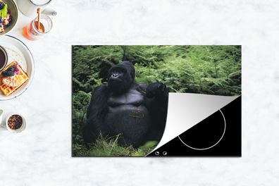 Herdabdeckplatte - 80x52 cm - Ein riesiger Gorilla in einem grünen Regenwald