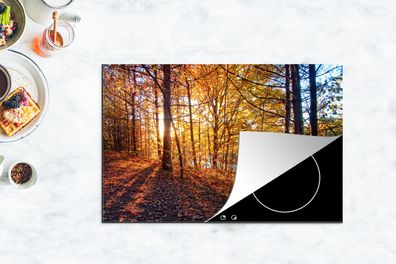 Herdabdeckplatte - 80x52 cm - Herbst - Wald - Laub