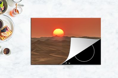 Herdabdeckplatte - 78x52 cm - Ein Sonnenuntergang über Sanddünen in der Wüste