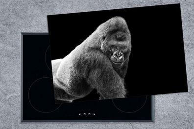 Herdabdeckplatte - 78x52 cm - Ein prächtiger Gorilla blickt herab
