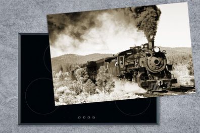 Herdabdeckplatte - 80x52 cm - Eine antike Dampflokomotive