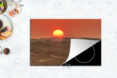 Herdabdeckplatte - 80x52 cm - Ein Sonnenuntergang über Sanddünen in der Wüste
