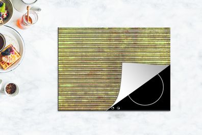 Herdabdeckplatte - 70x52 cm - Eisenstruktur mit horizontalen Rippen
