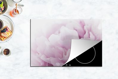 Herdabdeckplatte - 80x52 cm - Nahaufnahme einer rosa Pfingstrose