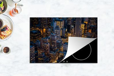 Herdabdeckplatte - 78x52 cm - New York - Manhattan - Nacht