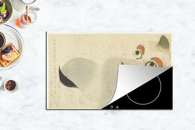 Herdabdeckplatte - 85x52 cm - Zwei Masken - Gemälde von Katsushika Hokusai
