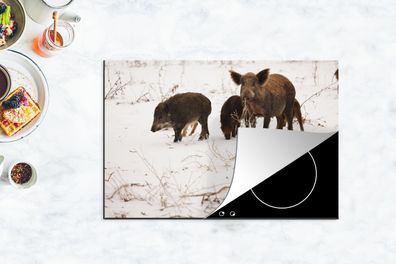 Herdabdeckplatte - 78x52 cm - Schwein - Wild - Winter