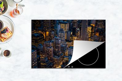 Herdabdeckplatte - 80x52 cm - New York - Manhattan - Nacht