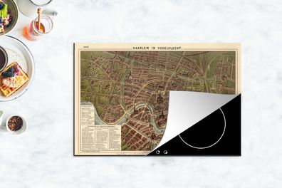 Herdabdeckplatte - 78x52 cm - Karte - Antiquitäten - Haarlem