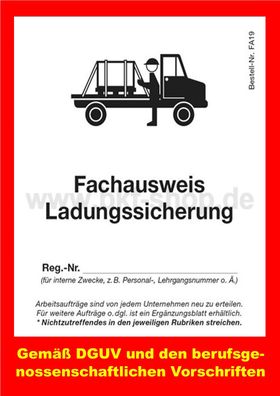 Fahrausweis Mitgänger Flurförderzeuge Elektro Hubwagen Ameise Hochhubwagen DGUV 