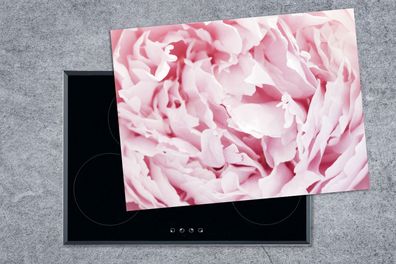 Herdabdeckplatte - 70x52 cm - Nahaufnahme des Inneren einer rosa Pfingstrose