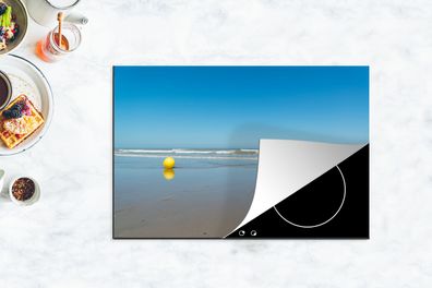 Herdabdeckplatte - 78x52 cm - Nordsee - Strandball - Gelb