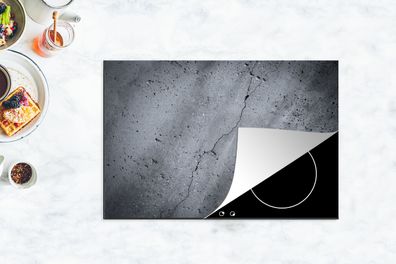 Herdabdeckplatte - 78x52 cm - Beton - Grau - Riss