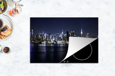 Herdabdeckplatte - 78x52 cm - New York - Sternenhimmel - Empire State Building