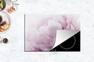 Herdabdeckplatte - 78x52 cm - Nahaufnahme einer rosa Pfingstrose