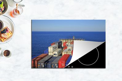 Herdabdeckplatte - 80x52 cm - Ostsee - Containerschiff - Boot