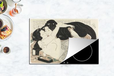 Herdabdeckplatte - 80x52 cm - Witwe und junger Mann - Gemälde von Katsushika Hokusai