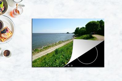 Herdabdeckplatte - 78x52 cm - Ostsee - Deich - Skandinavien
