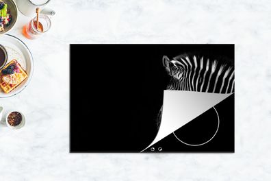 Herdabdeckplatte - 80x52 cm - Zebra - Wilde Tiere - Schwarz