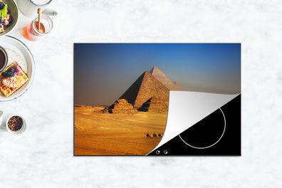 Herdabdeckplatte - 78x52 cm - Pyramiden in der Wüste