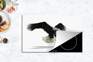 Herdabdeckplatte - 90x52 cm - Adler - Vogel - Weiß