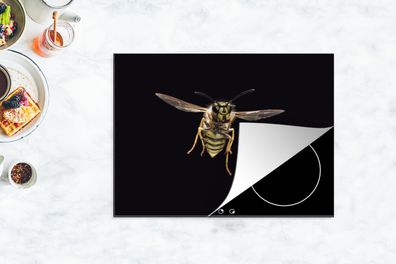 Herdabdeckplatte - 70x52 cm - Wespe - Insekten - Porträt