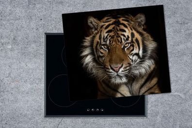Herdabdeckplatte - 60x52 cm - Tiger - Wilde Tiere - Porträt