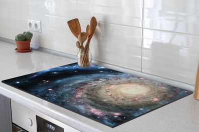 Herdabdeckplatte - 78x52 cm - Illustration der Galaxie Milchstraße