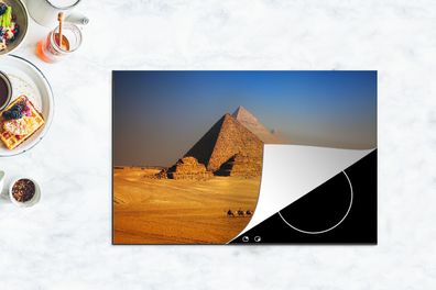 Herdabdeckplatte - 80x52 cm - Pyramiden in der Wüste
