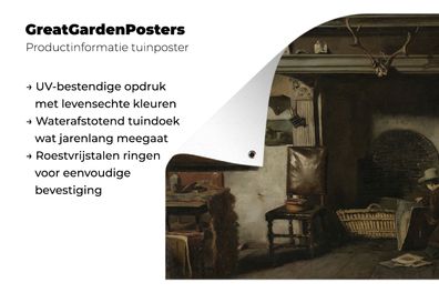 Gartenposter - 120x90 cm - Das Atelier von Pieter Frederik van Os, einem Maler aus Ha