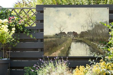 Gartenposter - 120x90 cm - Hütte an einem Graben - Gemälde von Anton Mauve