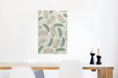 Glasbilder - 60x90 cm - Blätter - Patterns - Federn (Gr. 60x90 cm)