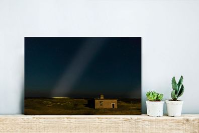 Glasbilder - 30x20 cm - Das Licht eines Leuchtturms auf Ameland bei Nacht