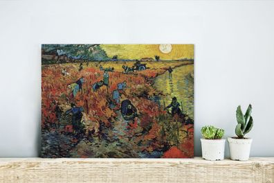 Glasbilder - 40x30 cm - Der rote Weinberg - Vincent van Gogh (Gr. 40x30 cm)